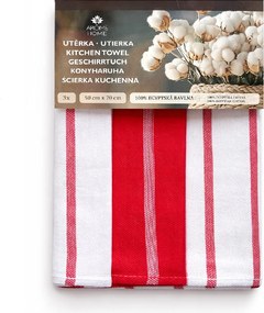 ARÔME Kuchynské utierky Pruhy červené