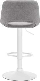 Barová stolička Camden - látka, biely rám - Svetlo sivá