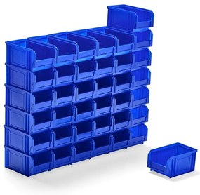 Plastové boxy APART, Š 145 x H 235 x V 125 mm, 38 ks, modré