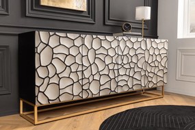 Komoda Erupcio 177 cm a komoda Erupcio 120 cm mozaika čierno-biela set