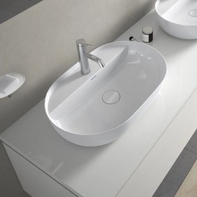 DURAVIT Luv oválna umývadlová misa s otvorom, bez prepadu, 600 x 400 mm, biela, s povrchom WonderGliss, 03806000001