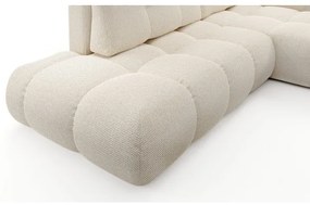 Rozkladacia rohová čalúnená sedacia súprava s úložným priestorom do L ALMADA pravá svetlá béžová