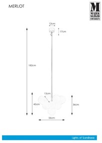 Markslöjd 107911 - Luster na tyči MERLOT 13xG9/20W/230V pr. 56 cm biela/čierna