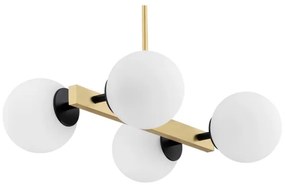 Argon 1767 - Luster na tyči FREEMONT 4xE27/15W/230V zlatá/biela/čierna