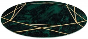 Koberec EMERALD exkluzívny 1022 kruh - glamour, marmur, geometrický zelený/zlatý