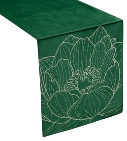 Dekorstudio Elegantný zamatový behúň na stôl BLINK 13 tmavozelený Rozmer behúňa (šírka x dĺžka): 35x220cm