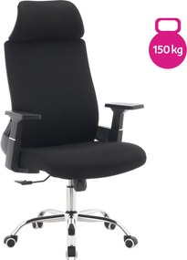 Kancelárske kreslo, čierna/chróm, nosnosť 150 kg, HOLGER