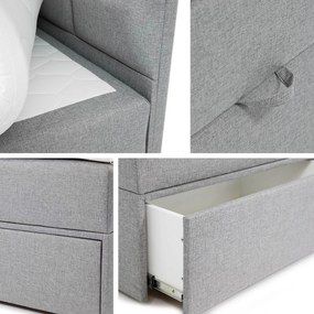Kontinentálna posteľ Hudson Lux 1, Strana: pravá, Rozmer postele: 90x200 cm, Farby: Muna 08