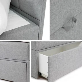 Kontinentálna posteľ Hudson Lux 1, Strana: ľavá, Rozmer postele: 90x200 cm, Farby: Muna 10