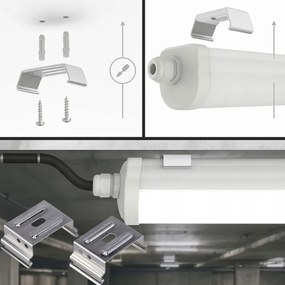 Hermetické LED svítidlo 46W 6500K 5600lm 150cm Phillips pro přisazenou montáž do garáže