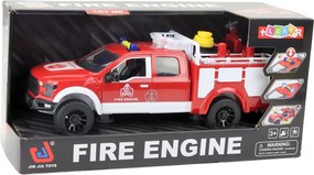 LEAN Toys Hasičské auto s vodou, svetlami a zvukmi, bielo-červené, v mierke 1:12