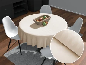 Biante Damaškový okrúhly obrus Atlas Grádl DM-016 Krémový - pásiky 2 cm Ø 140 cm