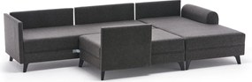Rohová rozkládací sedací souprava Belen 300 cm antracitová
