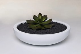 Okrasná miska PLANA, sklolaminát, 11xØ43 cm, biela