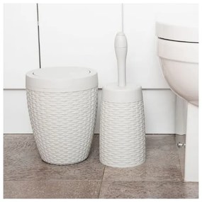 Krémovobiely kúpeľňový kôš Addis Rattan Bath Bin Calico, 5 l