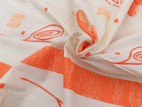 Bavlnené obliečky ORANGE FLOWERS biele Rozmer obliečky: 70 x 90 cm | 140 x 200 cm