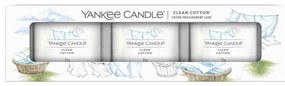 Yankee Candle Votívna sviečka v skle Yankee Candle 3 ks - Clean Cotton