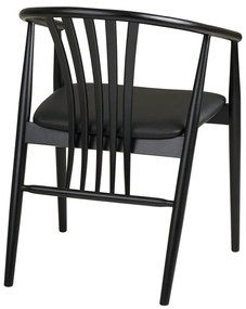 Čierna jedálenská stolička s podrúčkami z bukového dreva Agustin – House Nordic