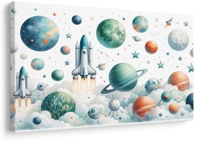 Obraz raketa medzi planétami