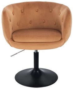 LuxuryForm DESIGN Kreslo MONTANA VELUR na čiernom tanieri - hnedé