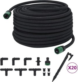 Záhradná priesaková hadica, čierna 0,6" 50 m, guma