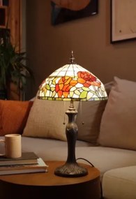 Stolné svietidlo Tiffany vitráž ROSE stojan Deluxe Ø36*60