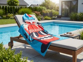 Detské pončo MLIEČNY KOKTAIL modré Rozmer: 60 x 120 cm