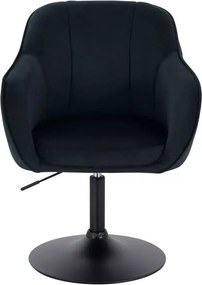 LuxuryForm DESIGN Stolička AVOLA VELUR na čiernom tanieri - čierna