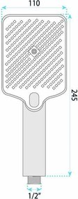 Rea JS-031, ručná sprchová hlavica, 4 funkcie, zlatá matná, REA-03905