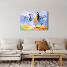 Obraz bežiacich koňov, olejomaľba (90x60 cm)