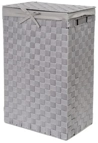 Sivý viskózny kôš na bielizeň s vekom Compactor Laundry Basket Linen, výška 60 cm