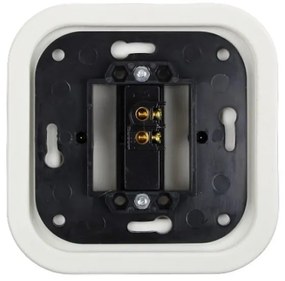 Elhard Štvorcový keramický vypínač s kolískou č.1, biely - kompletný KV5301W