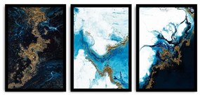 Súprava obrazov Eden 36x51 cm 3 ks modrá