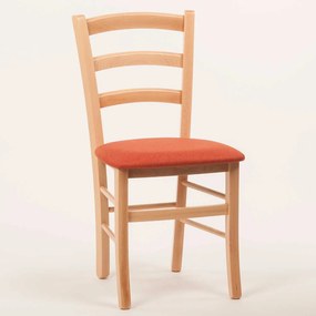 Stima stolička PAYSANE s čalúneným sedákom Vyberte odtieň ->: Buk, Vyberte látku ->: LUX Terracotta 10