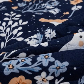 Prehoz na posteľ DENIM BIRDS, modrý Rozmer: 170 x 210 cm