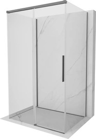 Mexen Rox-3S, 3-stenný sprchový kút 155 x 70 cm, 8mm číre sklo, grafitový profil, 8C2-155-070-95-00-3S