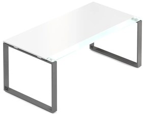 Stôl Creator 180 x 90 cm, grafitová podnož, 2 nohy, biela