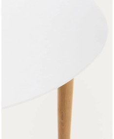 Biely okrúhly rozkladací jedálenský stôl s bielou doskou ø 90 cm Oqui – Kave Home