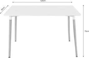 Jedálenský stôl ADRIA biely / hnedý so štyrmi stoličkami WAT biele / hnedé