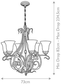 Feiss FE-SONOMAVALLEY6 - Luster na reťazi SONOMA VALLEY 6xE27/60W/230V