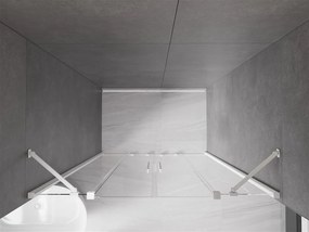 Mexen Velar Duo, posuvné dvere do otvoru 140x200 cm, 8mm číre sklo, biela, 871-140-000-02-20