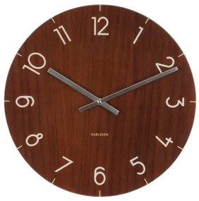 Nástenné hodiny KA5619DW, Karlsson Wood medium Dark, 40cm