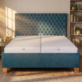 Posteľ čalúnená CASTEL + lamelový rošt + matrac EMI