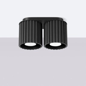 Stropné svietidlo Aura, 2x čierne hliníkové tienidlo, (10 cm)