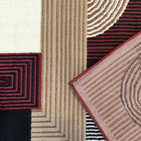 DY Červený koberec s geometrickým vzorom Alfa 18 Rozmer: 80x150 cm