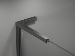 Mexen, Mexen Kioto-X L sprchová stena 50 x 200 cm, priehľadná 10 mm, pištoľovo sivá kartáčovaná - 800-050-107-66-00-X