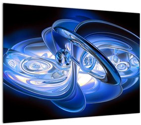 Modrý abstraktný sklenený obraz (70x50 cm)