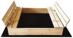 Detské uzatvárateľné pieskovisko s lavičkami 140 x 140 cm