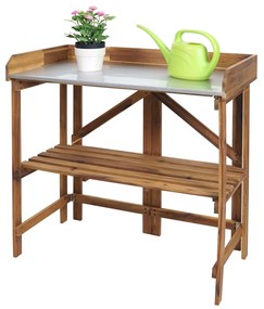 Stôl na rastliny HWC-L18, akáciové drevo - hnedá