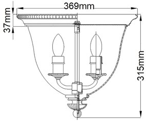 Hinkley - Stropné svietidlo CAMBRIDGE 3xE14/60W/230V zlatá